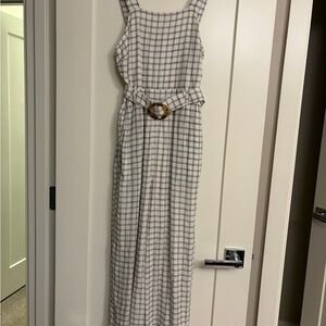 American Eagle Outfitters White and Black Plaid Top